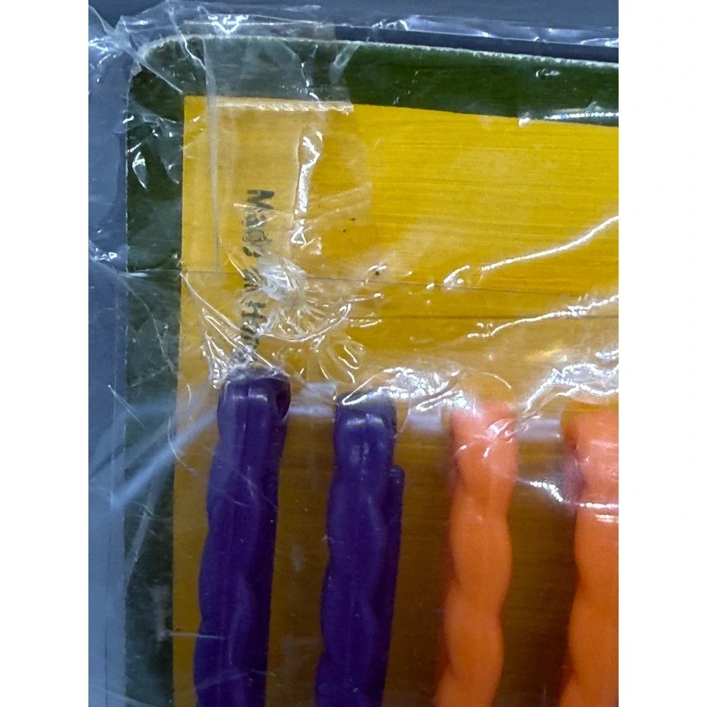 Crayon 12 Pc Plastic Slide Wavy Barrettes Shalom Hong Kong 80's Kidcore Vtg